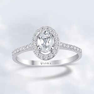 0.86 Karat Pırlanta Topaz Yüzük