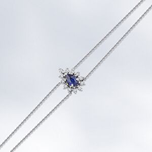 0.27 Karat Pırlanta Safir Bileklik