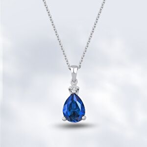 1.63 Karat Pırlanta Safir Kolye