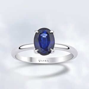 1.60 Karat Oval Safir Yüzük