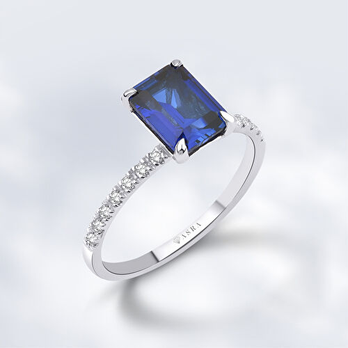 2.13 Karat Pırlanta Safir Yüzük